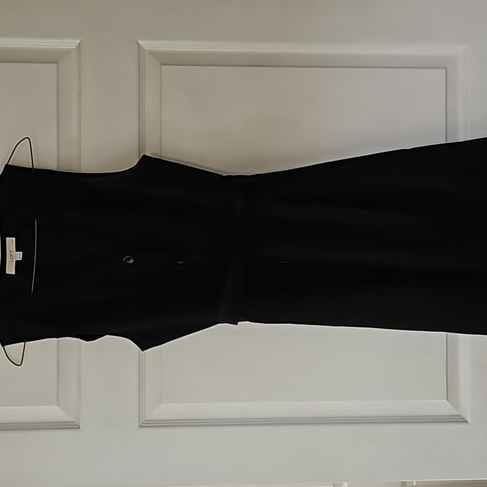 Loft petite black A line dress